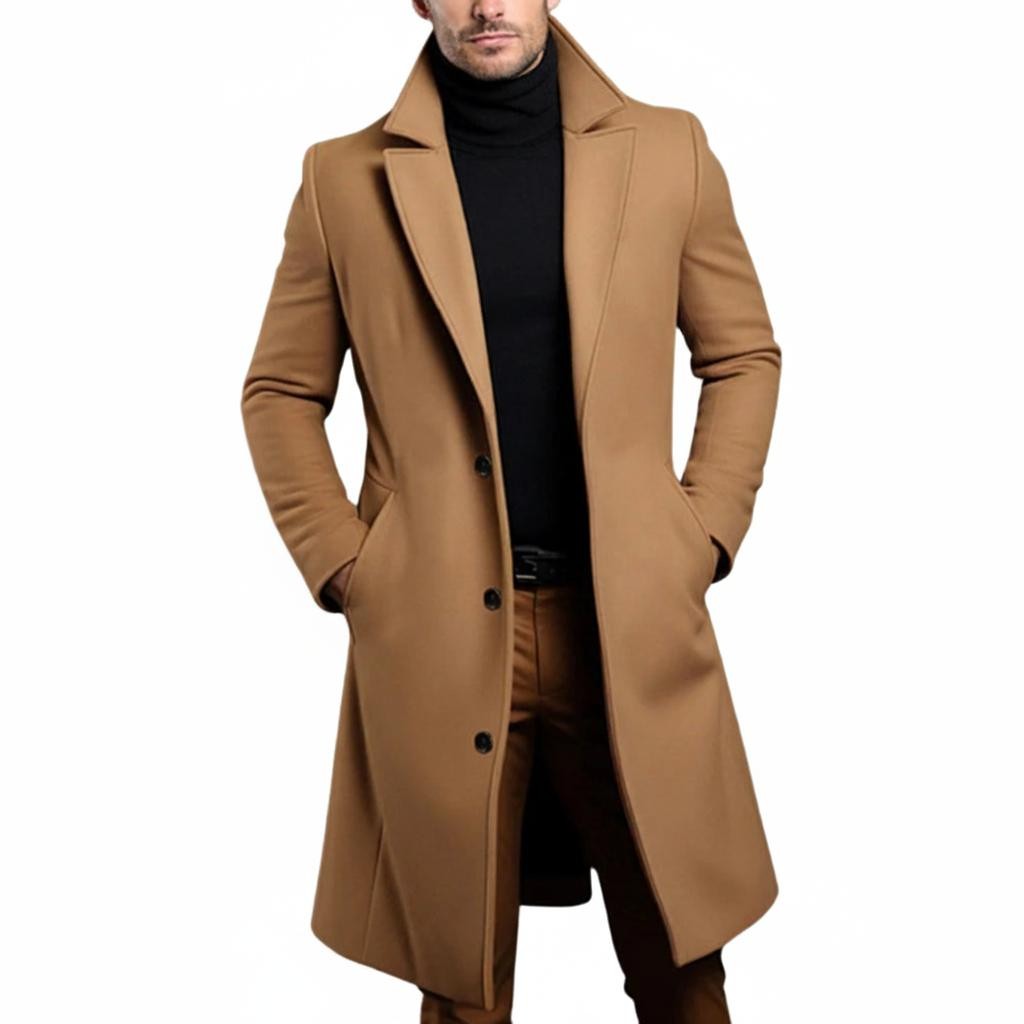 Men's Roberto Russo Luxe Wool Coat – Tailored Premium Wool-Blend Overcoat