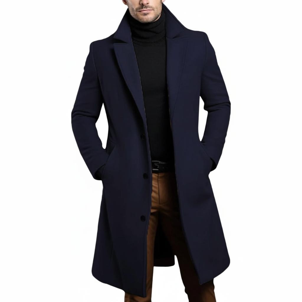 Men's Roberto Russo Luxe Wool Coat – Tailored Premium Wool-Blend Overcoat